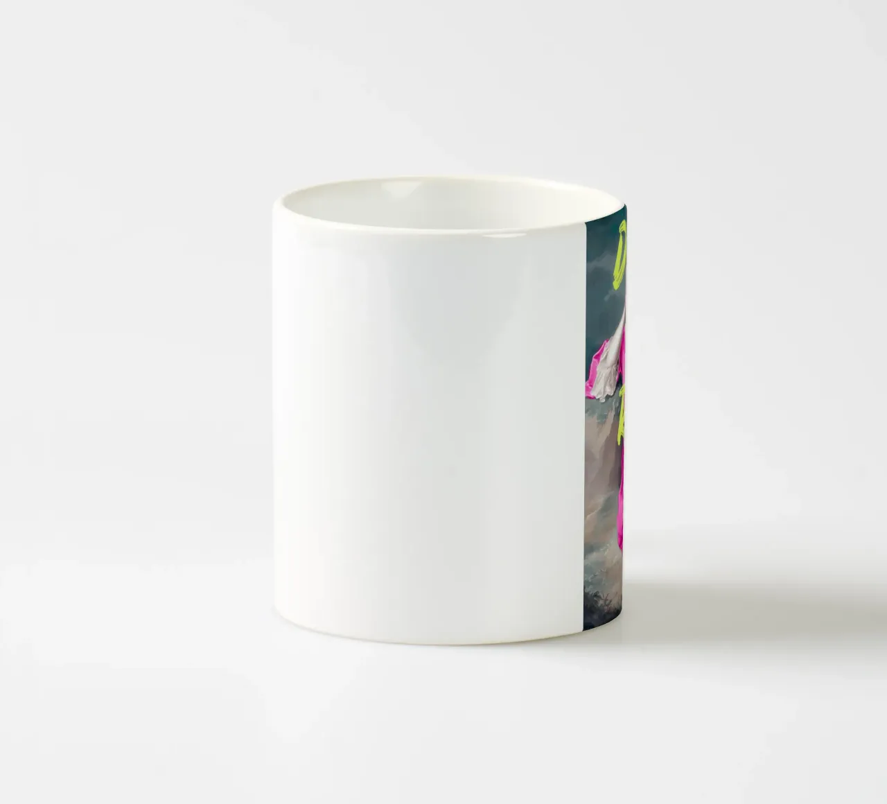 Don't Rush Me Neon Yellow tazza in ceramica da GraceDigitalArtCo