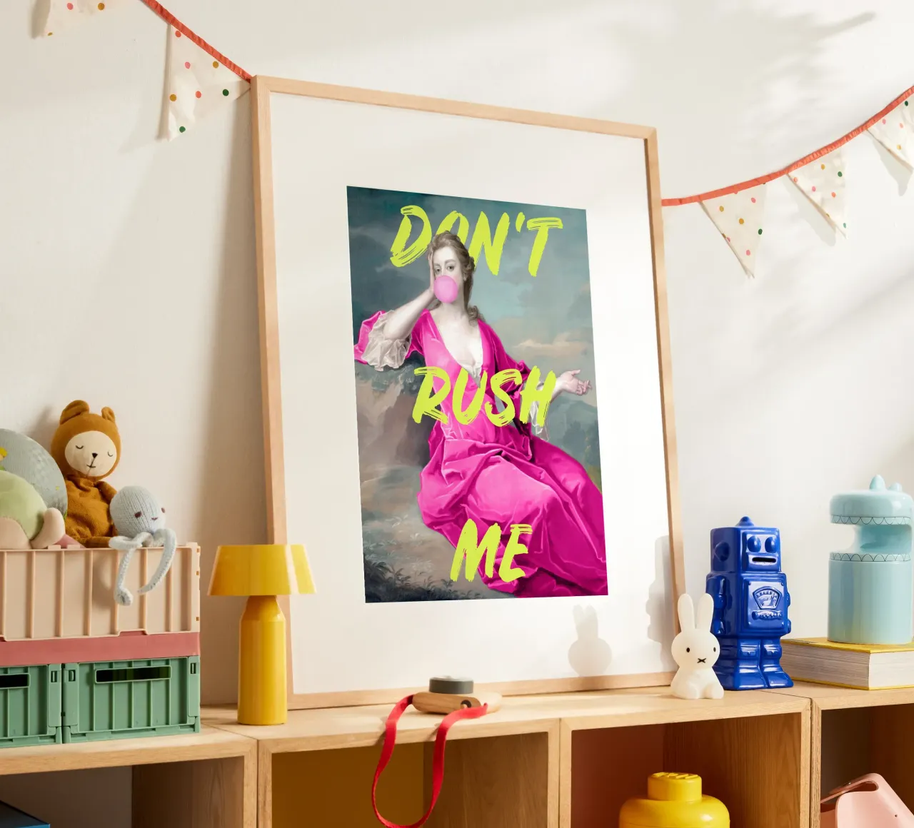 Don't Rush Me Neon Yellow hahnemühle by GraceDigitalArtCo