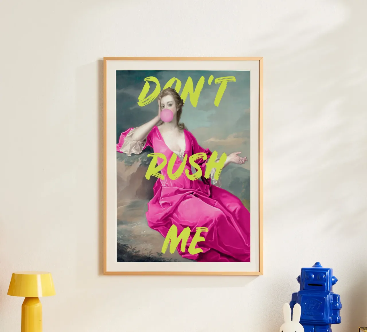 Don't Rush Me Neon Yellow hahnemühle by GraceDigitalArtCo