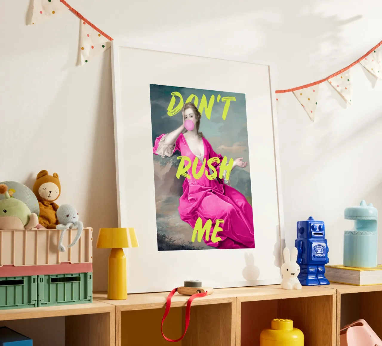 Don't Rush Me Neon Yellow hahnemühle by GraceDigitalArtCo