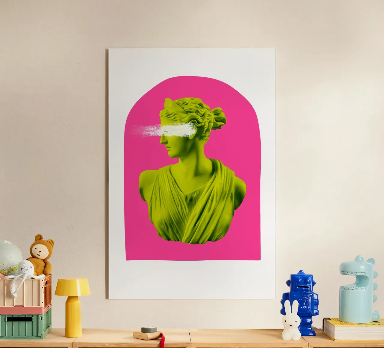 Neon Goddess - Pink and Green plexiglass da GraceDigitalArtCo
