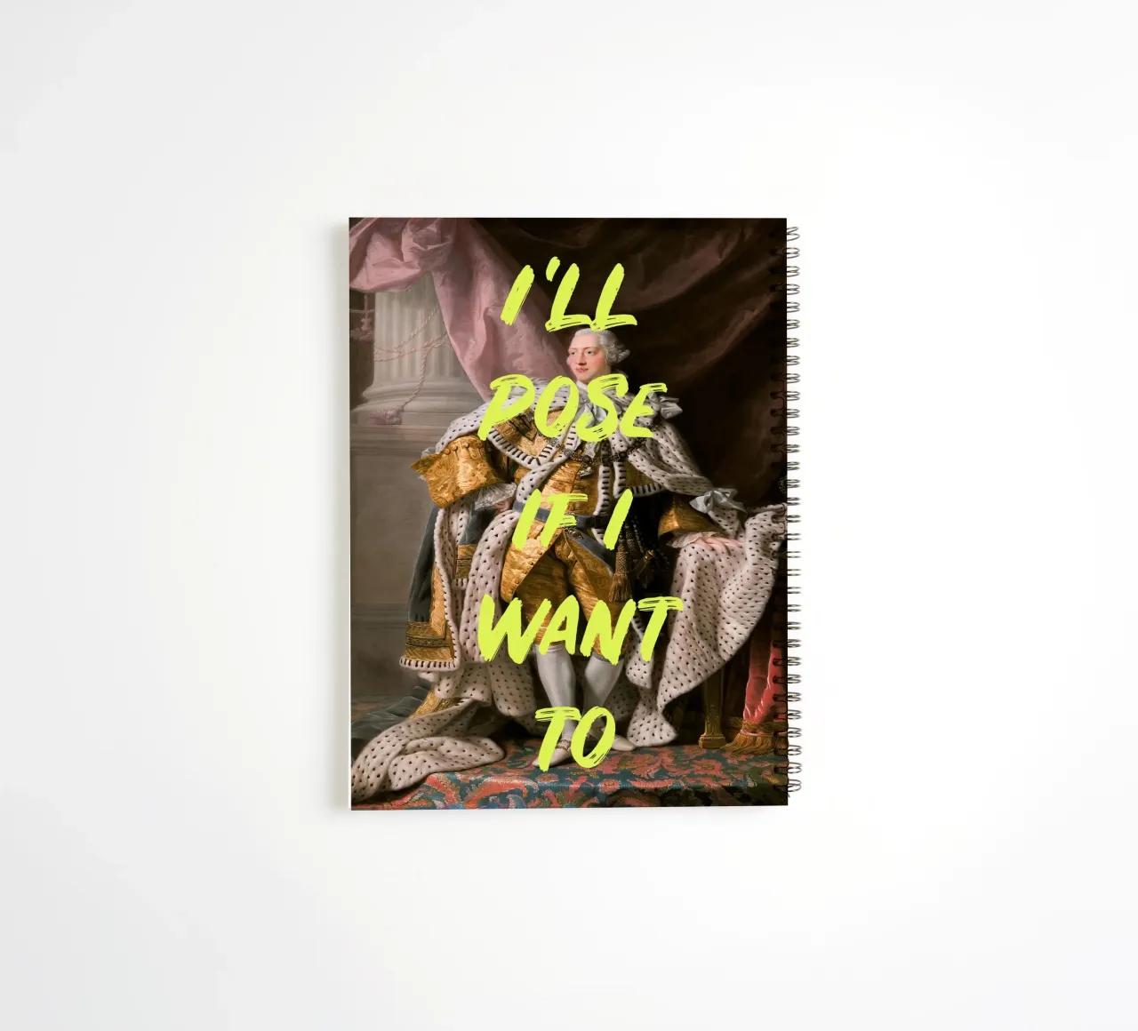 Posing King Neon Yellow Font Ringbuch von GraceDigitalArtCo