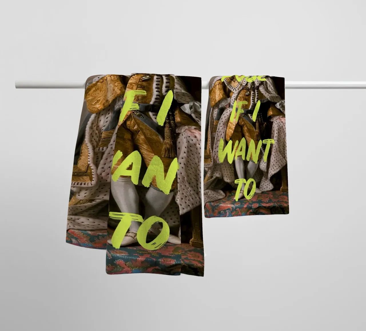 Posing King Neon Yellow Font asciugamano da bagno da GraceDigitalArtCo