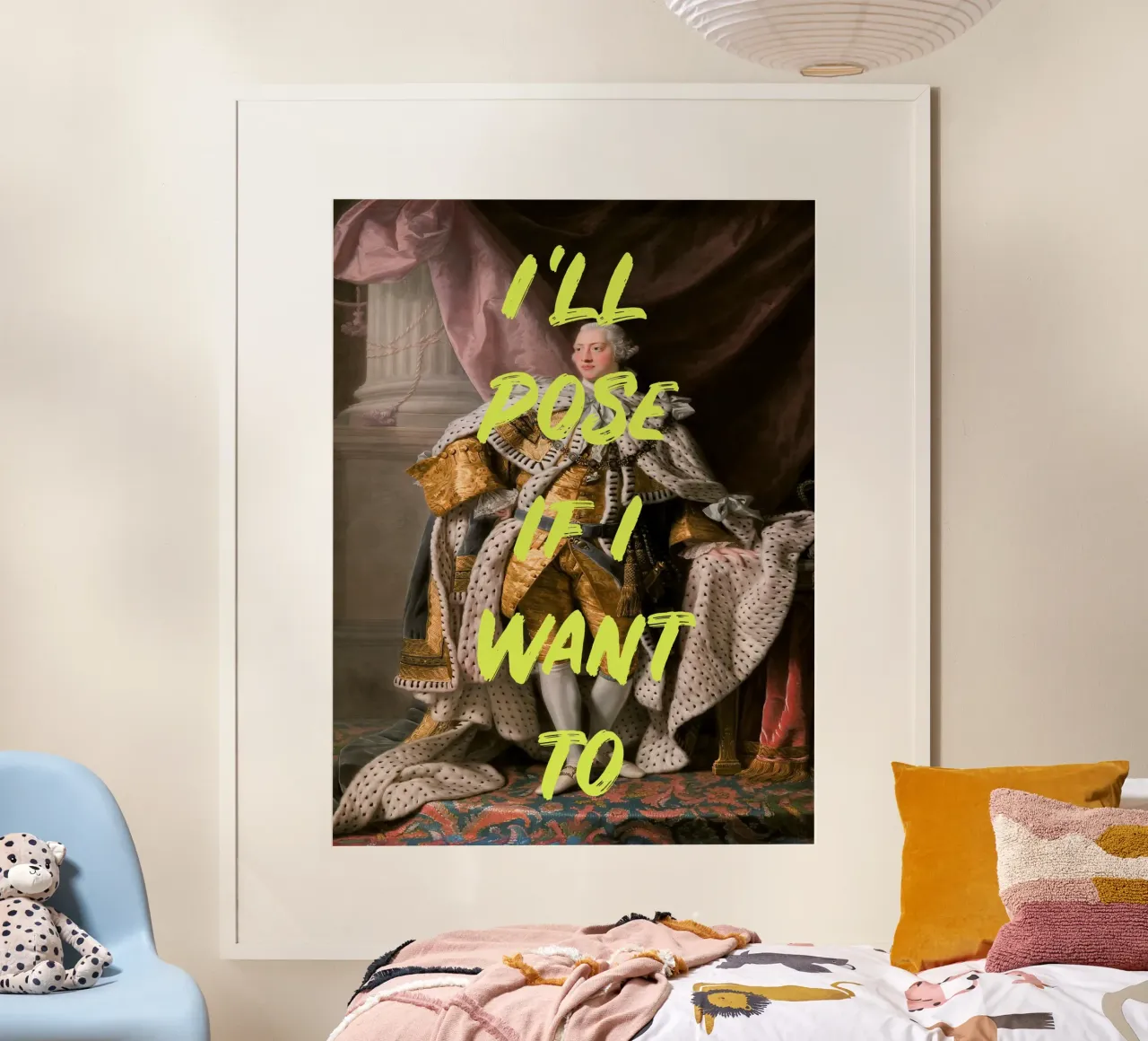 Posing King Neon Yellow Font hahnemühle by GraceDigitalArtCo