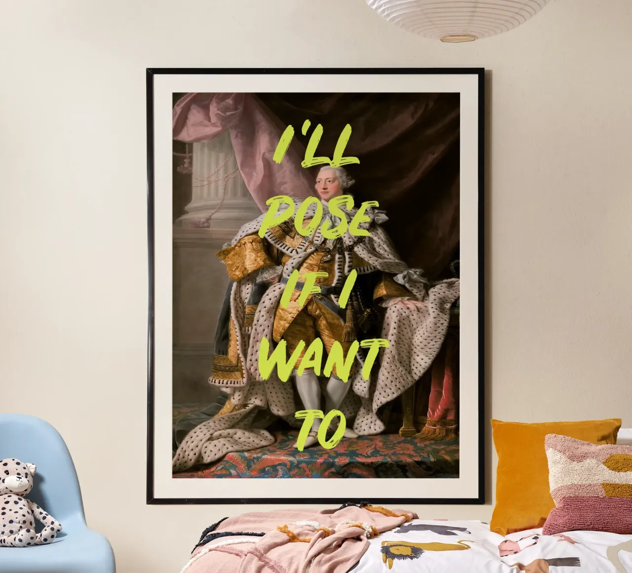 Posing King Neon Yellow Font hahnemühle by GraceDigitalArtCo