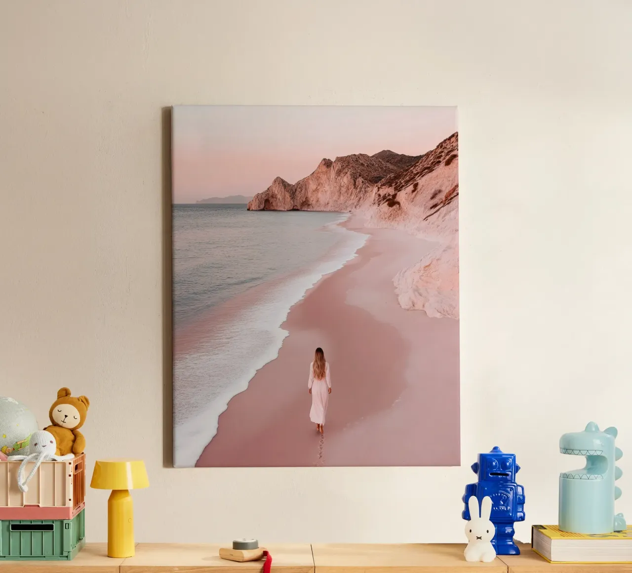 Blush Serenity tela con Cornice a cassetta da PhotoVibe Decor