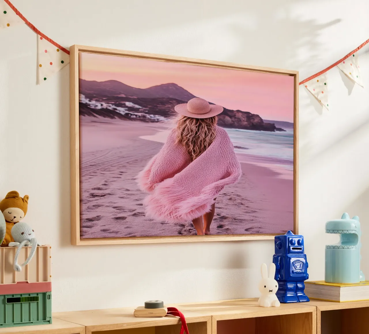 Blush Serenity tela con Cornice a cassetta da PhotoVibe Decor