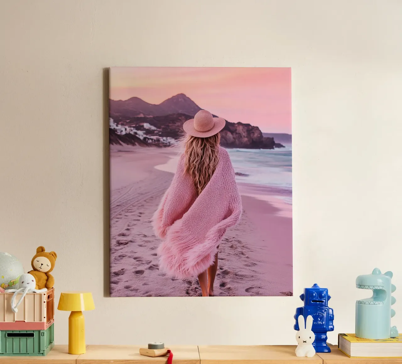 Blush Serenity tela con Cornice a cassetta da PhotoVibe Decor
