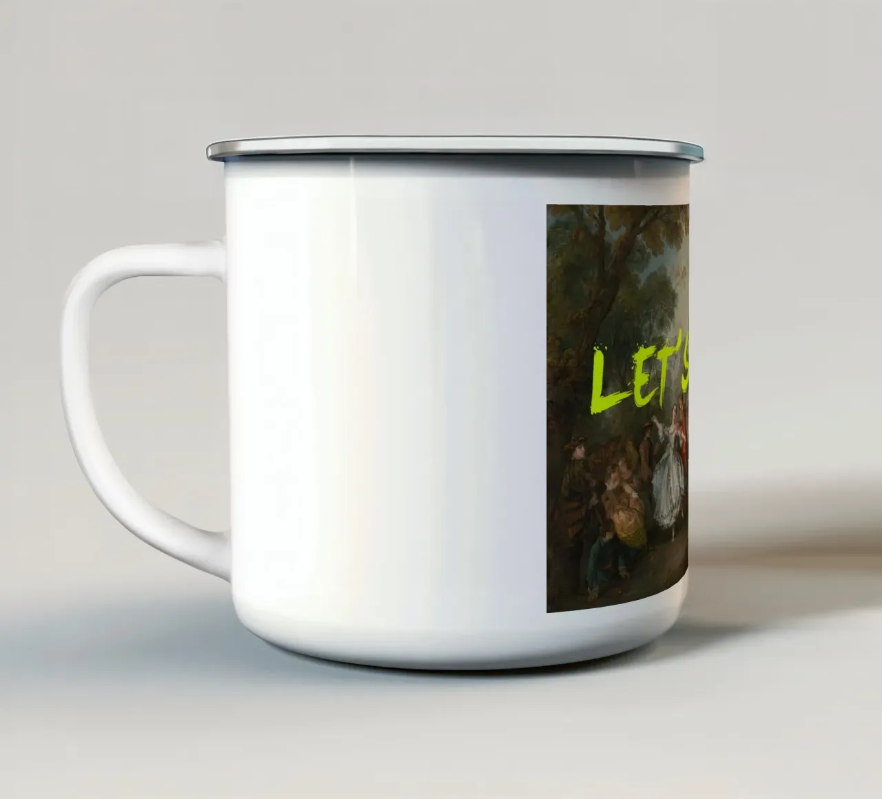 Let's Dance Yellow Altered Art tazza in smalto da GraceDigitalArtCo