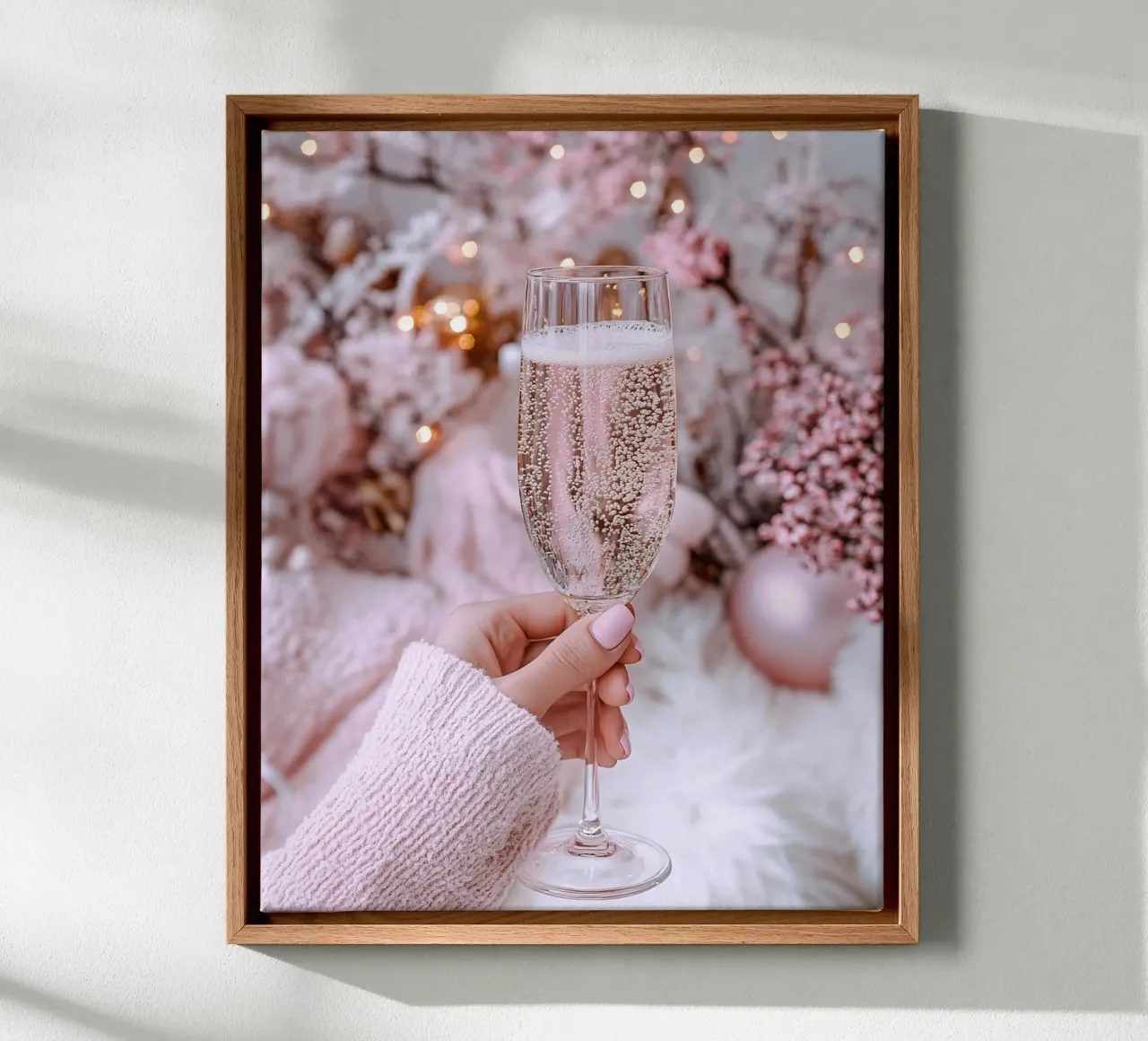 Blush Serenity tela con Cornice a cassetta da PhotoVibe Decor