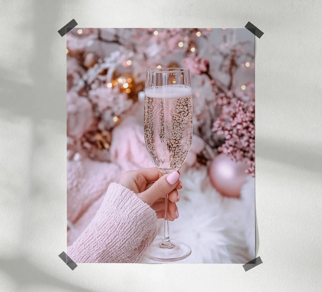 Blush Serenity poster con telaio in plastica da PhotoVibe Decor