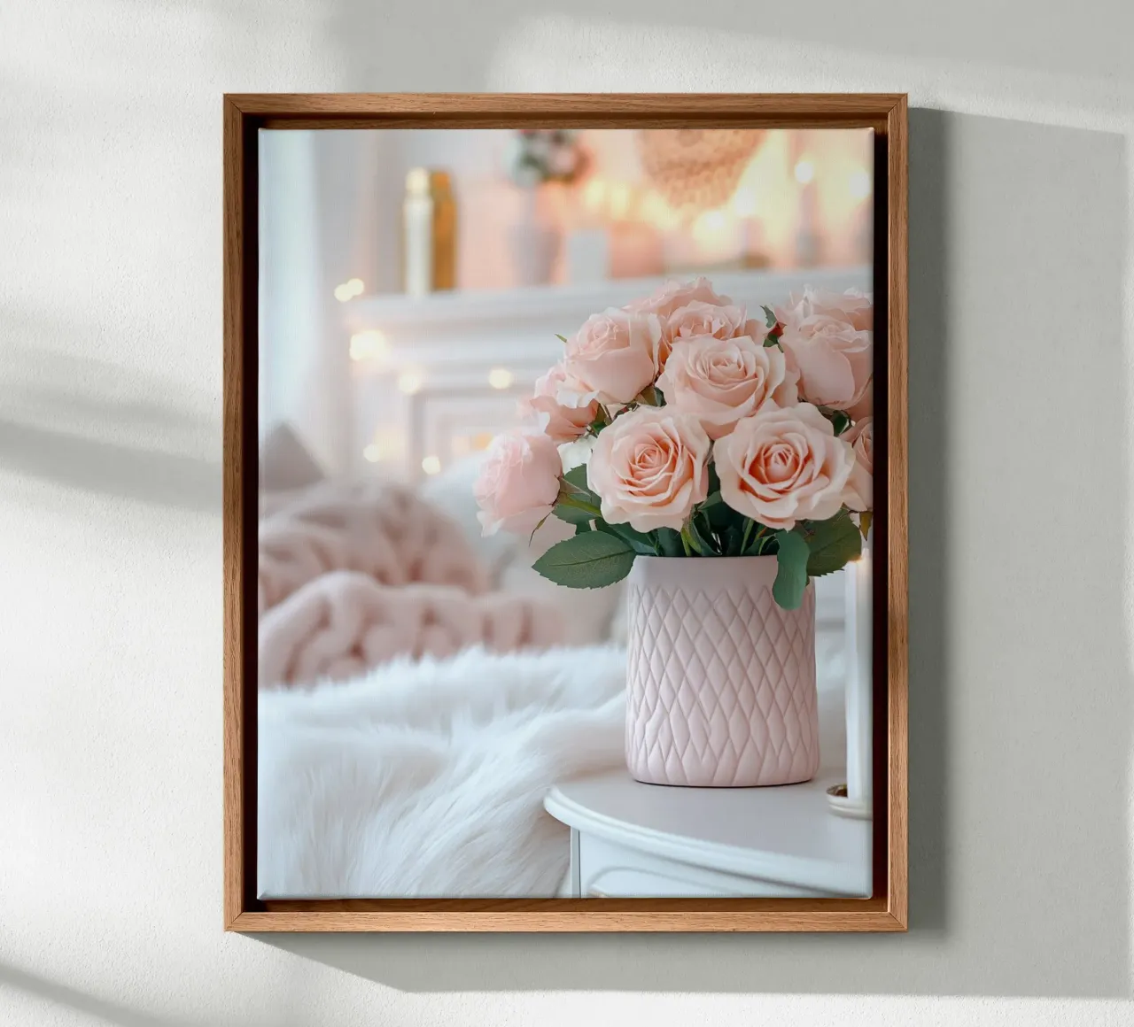 Blush Serenity tela con Cornice a cassetta da PhotoVibe Decor
