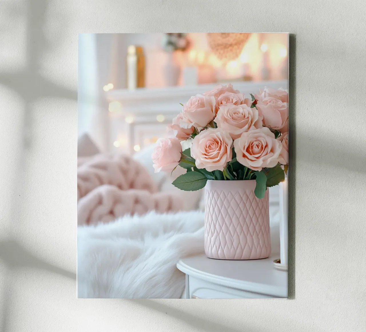 Blush Serenity tela con Cornice a cassetta da PhotoVibe Decor