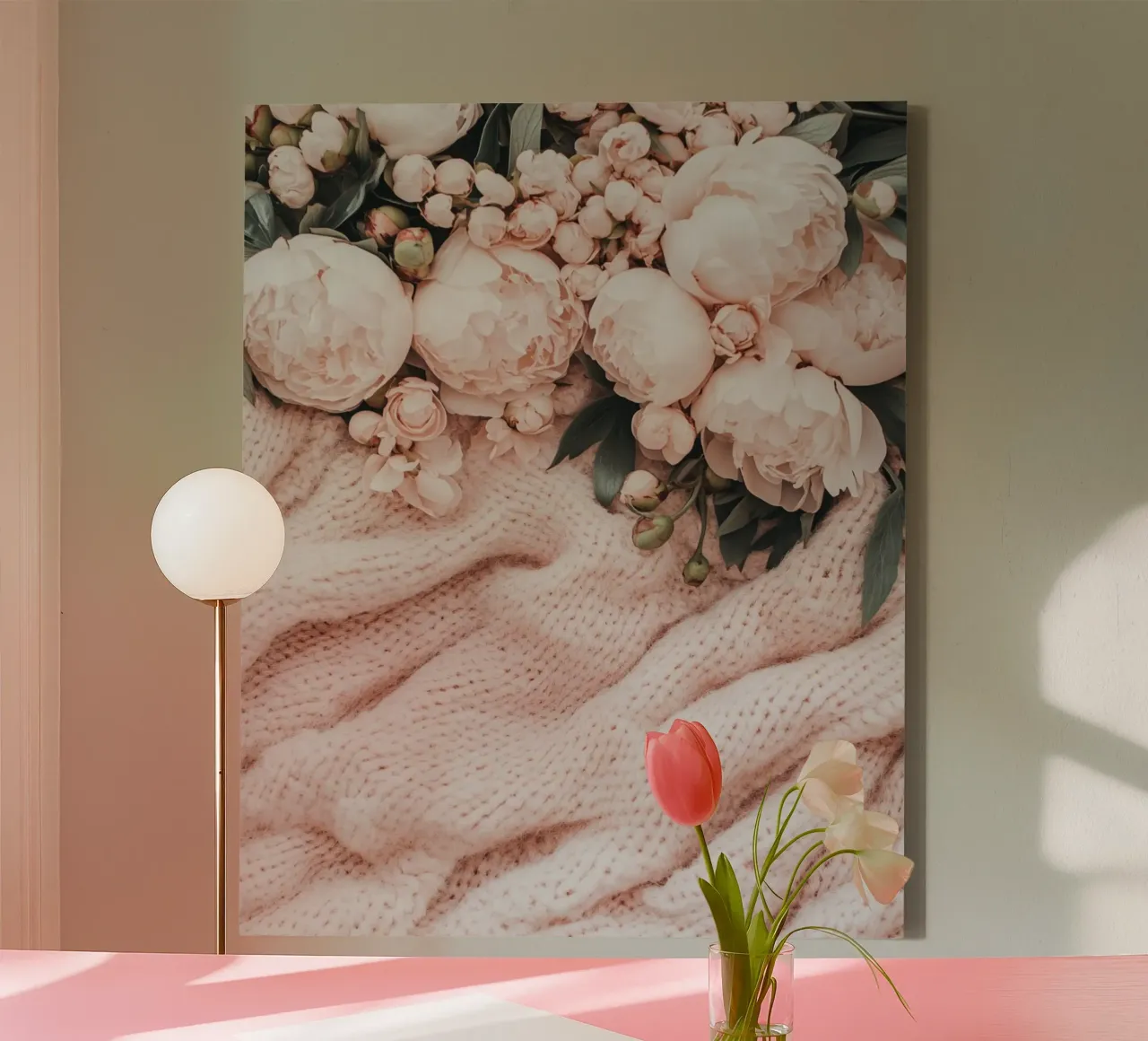 Blush Serenity tela con Cornice a cassetta da PhotoVibe Decor
