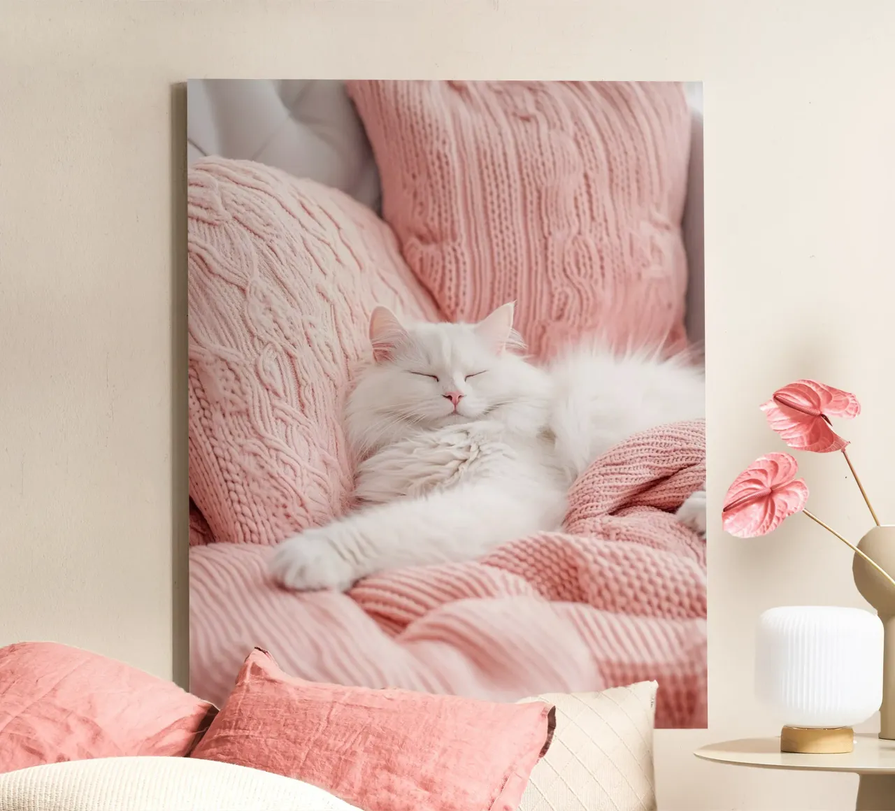 Blush Serenity canvas met Baklijst van PhotoVibe Decor