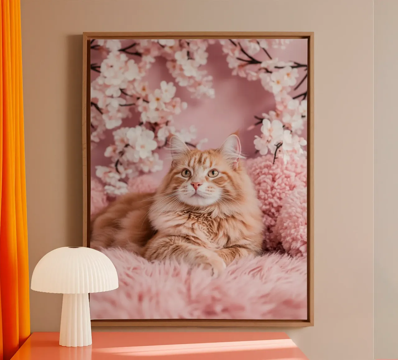 Blush Serenity tela con Cornice a cassetta da PhotoVibe Decor