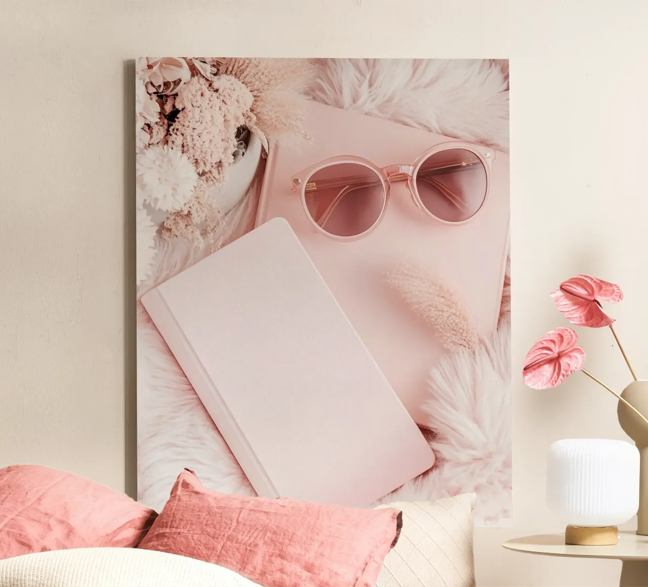 Blush Serenity tela con Cornice a cassetta da PhotoVibe Decor