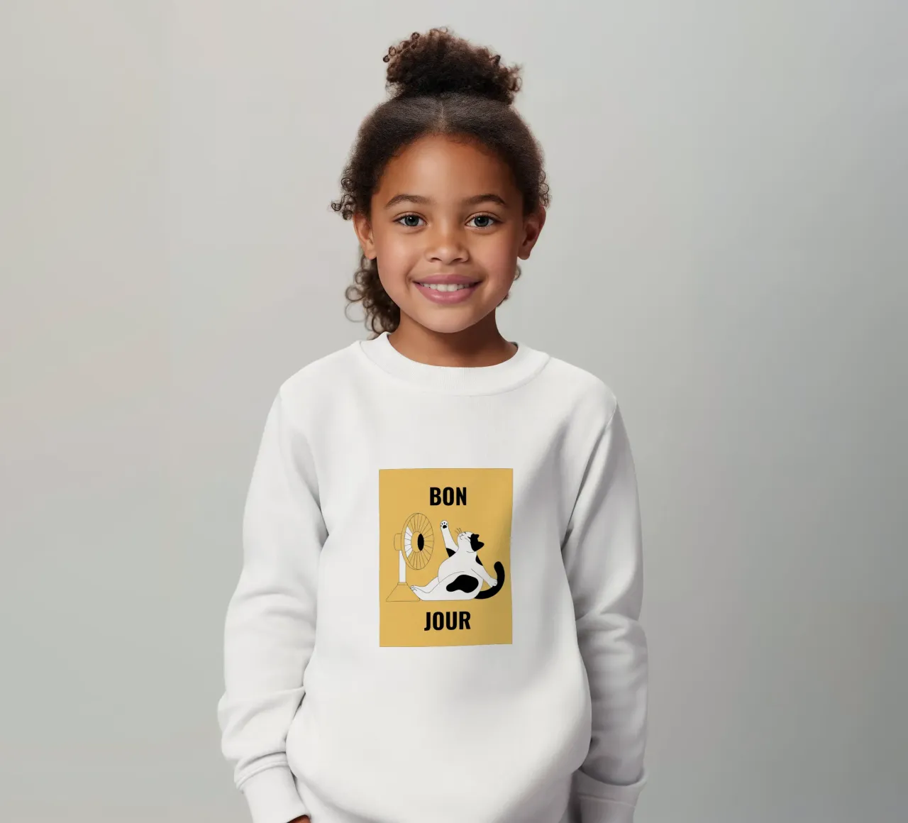 Cat Fanning kids sweatshirt by OUR SHOP