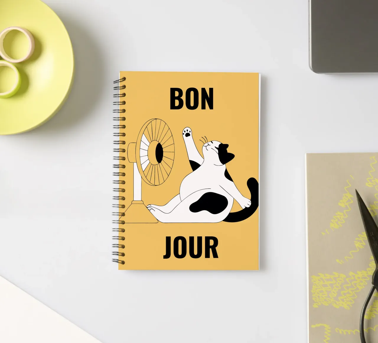 Cat Fanning spiral notebook by OUR SHOP