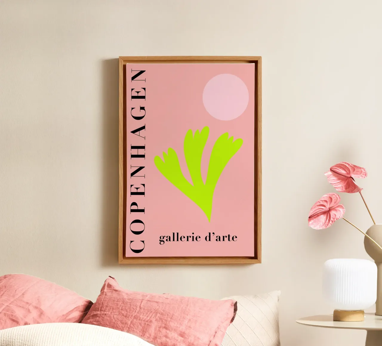 Neon Copenhagen Abstract Art tela con Cornice a cassetta da GraceDigitalArtCo