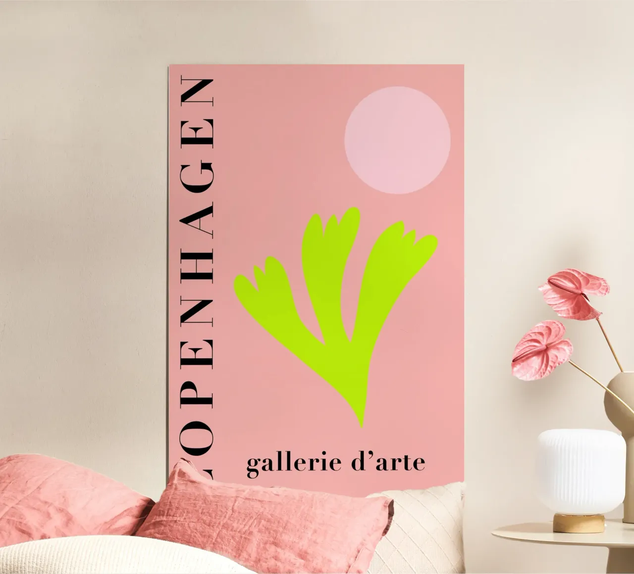 Neon Copenhagen Abstract Art poster con telaio in alluminio da GraceDigitalArtCo