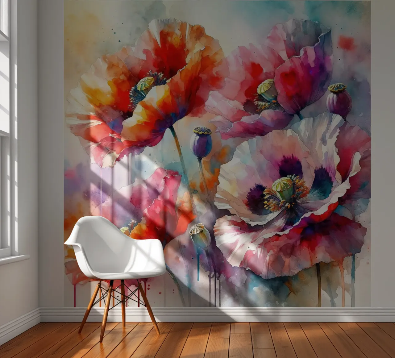 Intense Floral Radiance photo wallpaper by Chromatic Fusion Studio