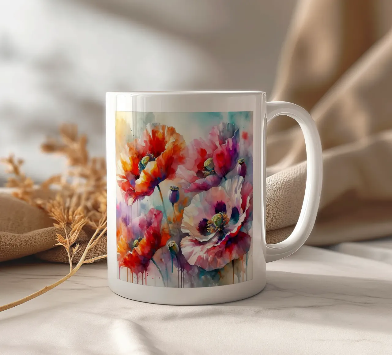 Intenso splendore floreale tazza in ceramica da Chromatic Fusion Studio