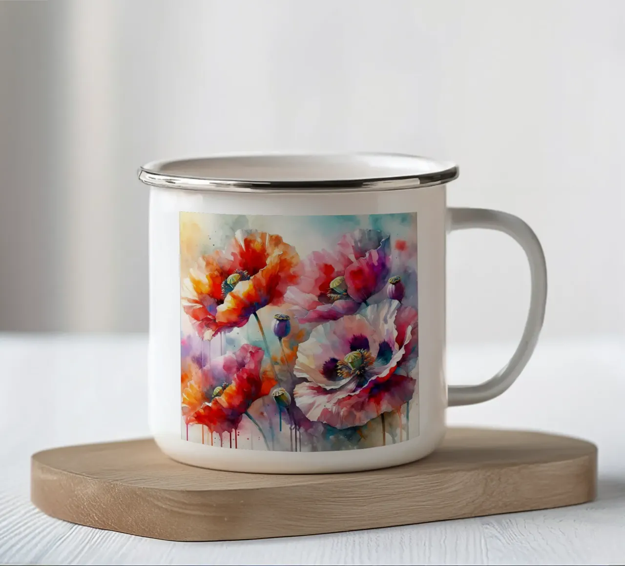 Intenso splendore floreale tazza in smalto da Chromatic Fusion Studio