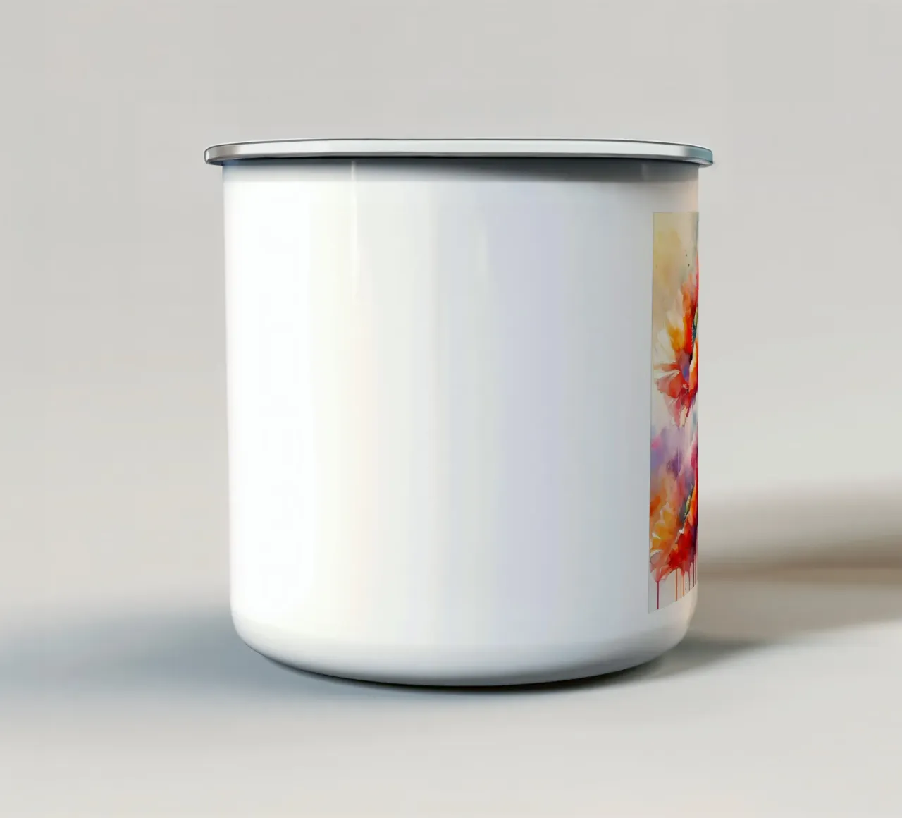 Intenso splendore floreale tazza in smalto da Chromatic Fusion Studio