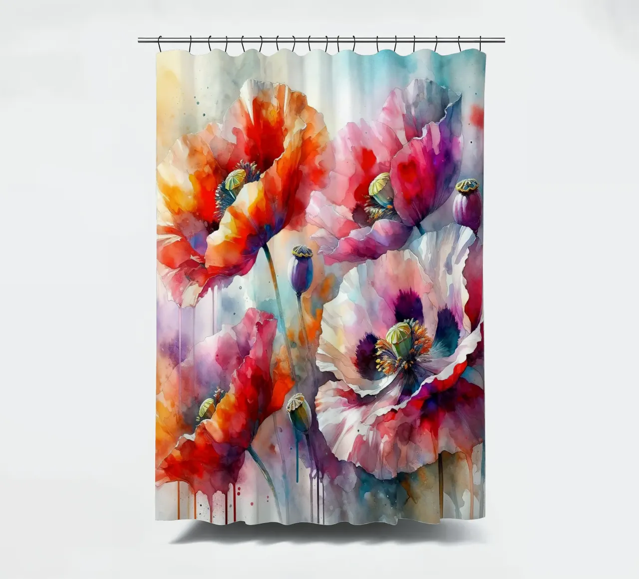 Intenso splendore floreale tenda da doccia da Chromatic Fusion Studio
