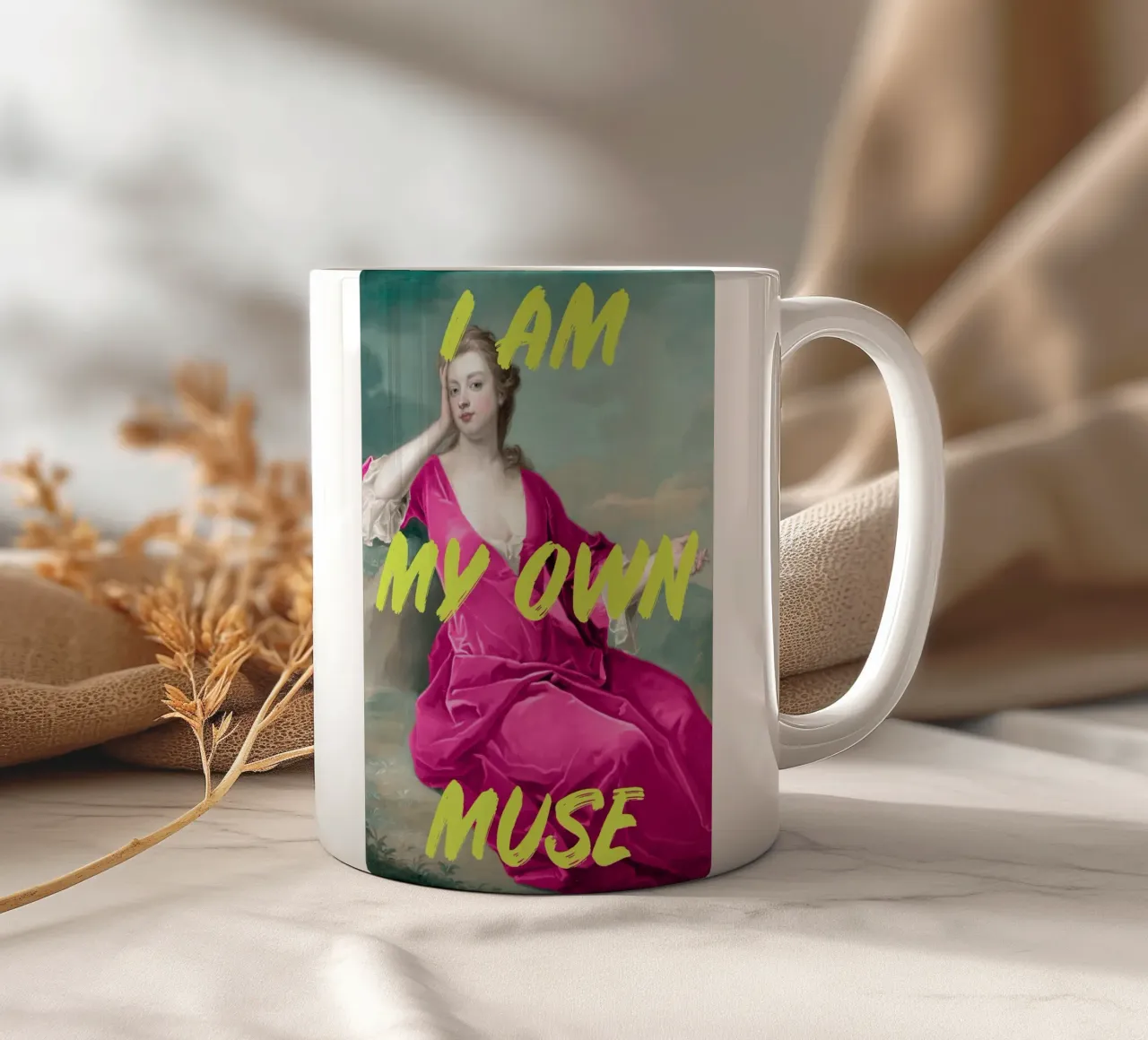 Neon I am my own muse art tazza in ceramica da GraceDigitalArtCo