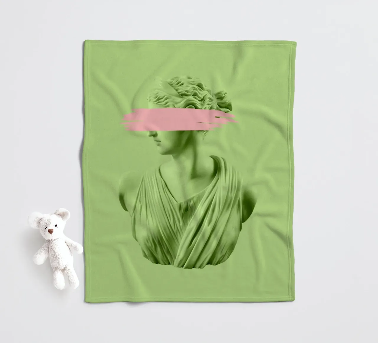 Green and Pink Goddess coperta in pile da GraceDigitalArtCo