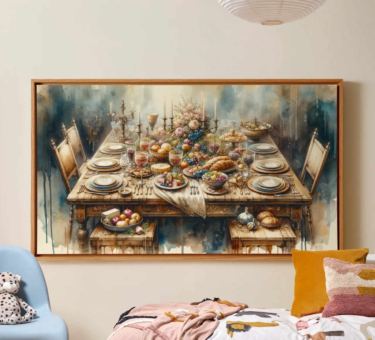 Intimate Feast canvas with Floater frame by Chromatic Fusion Studio