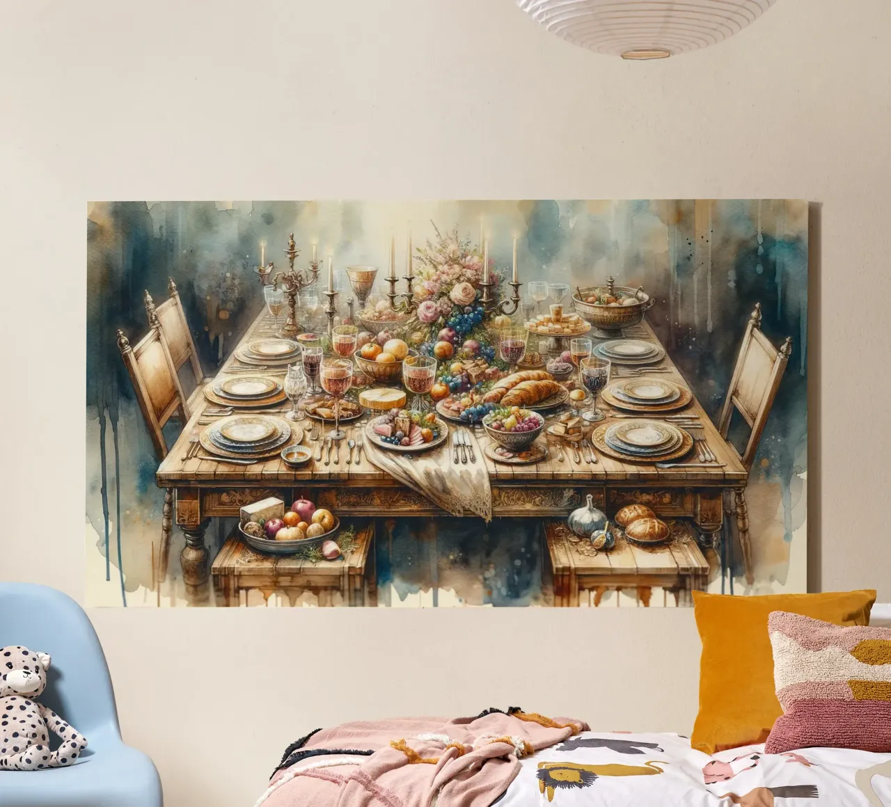 Intimate Feast canvas with Floater frame by Chromatic Fusion Studio
