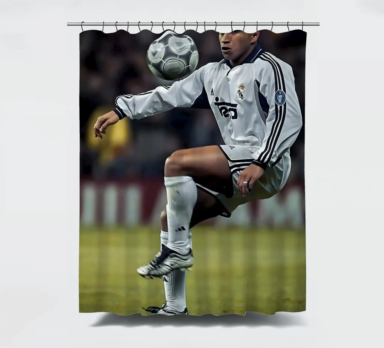 Roberto Carlos 90s shower curtain by Low poly art