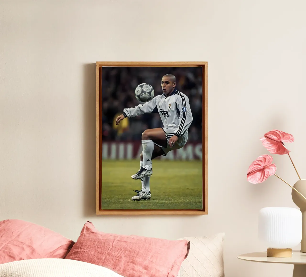 Roberto Carlos 90s tela con Cornice a cassetta da Low poly art