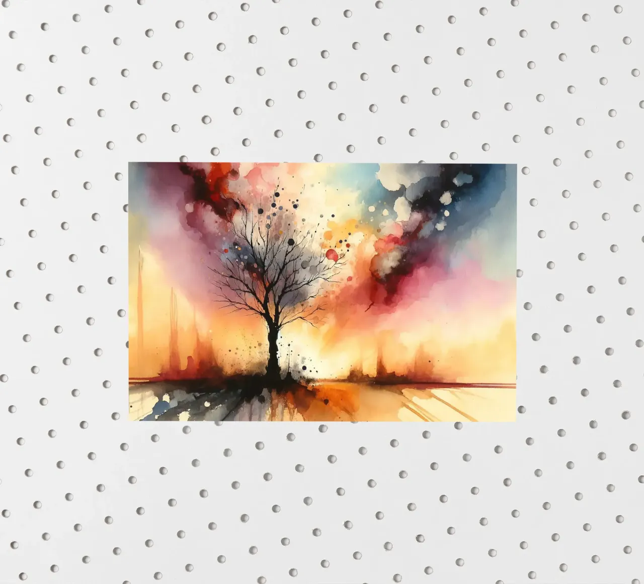 Einsamer Baum in der Abenddämmerung Sticker von Chromatic Fusion Studio