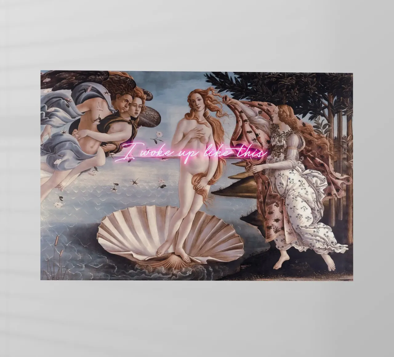 Venus - I woke up like this - neon text pellicola backlit da GraceDigitalArtCo