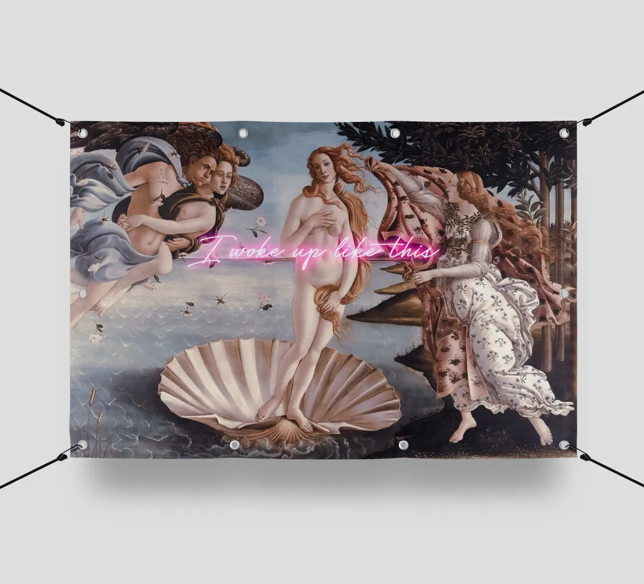 Venus - I woke up like this - neon text telo in pvc da GraceDigitalArtCo