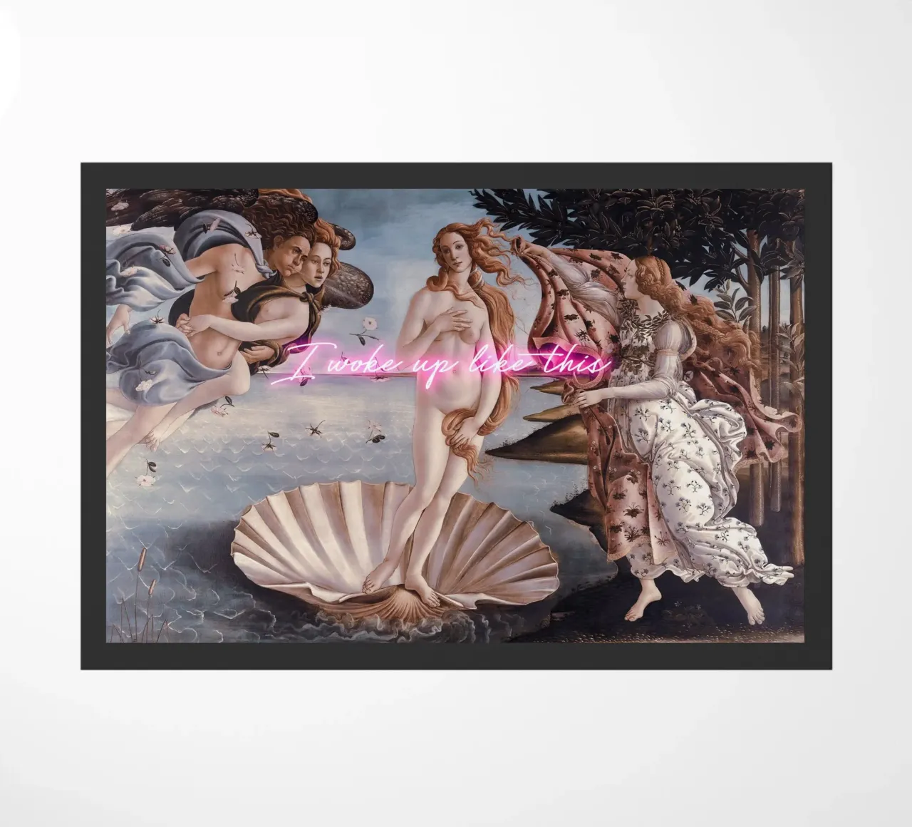 Venus - I woke up like this - neon text zerbino da GraceDigitalArtCo