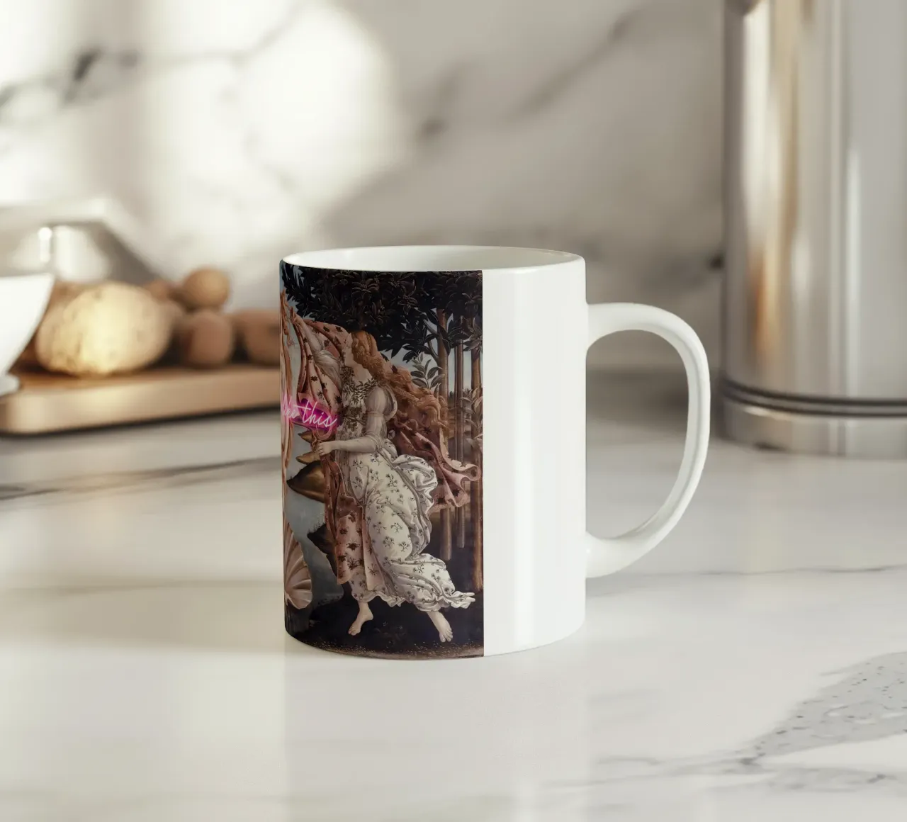 Venus - I woke up like this - neon text tazza in ceramica da GraceDigitalArtCo