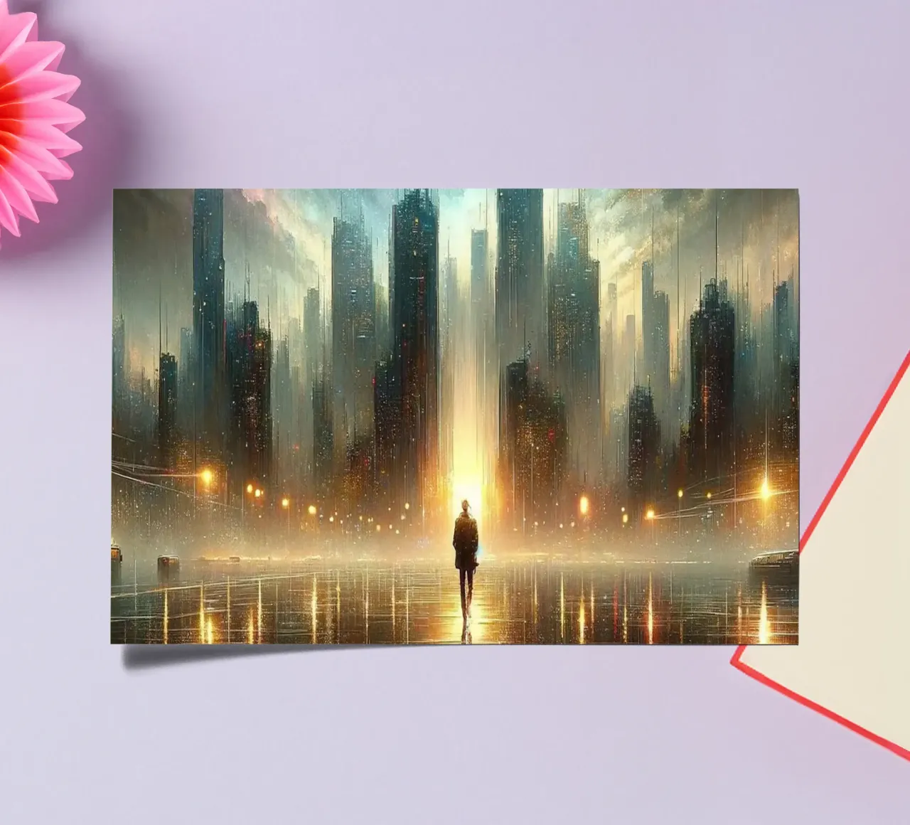 Verlorene Momente im Dämmerungsregen Stickerbogen von Chromatic Fusion Studio
