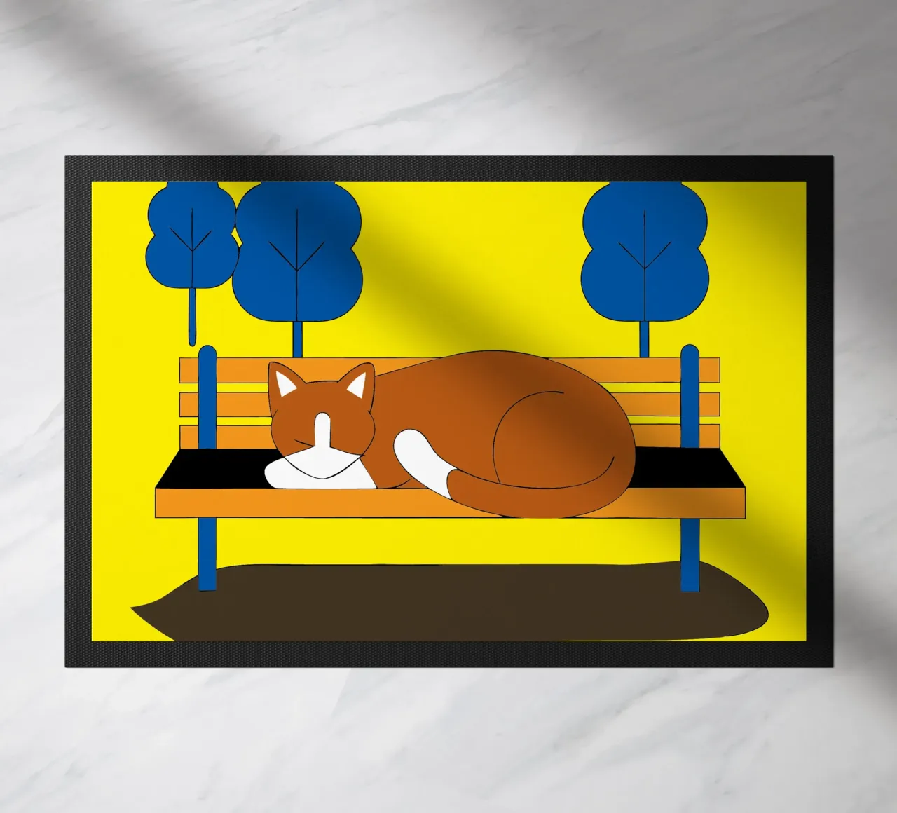 Sleeping Cat doormat by OUR SHOP