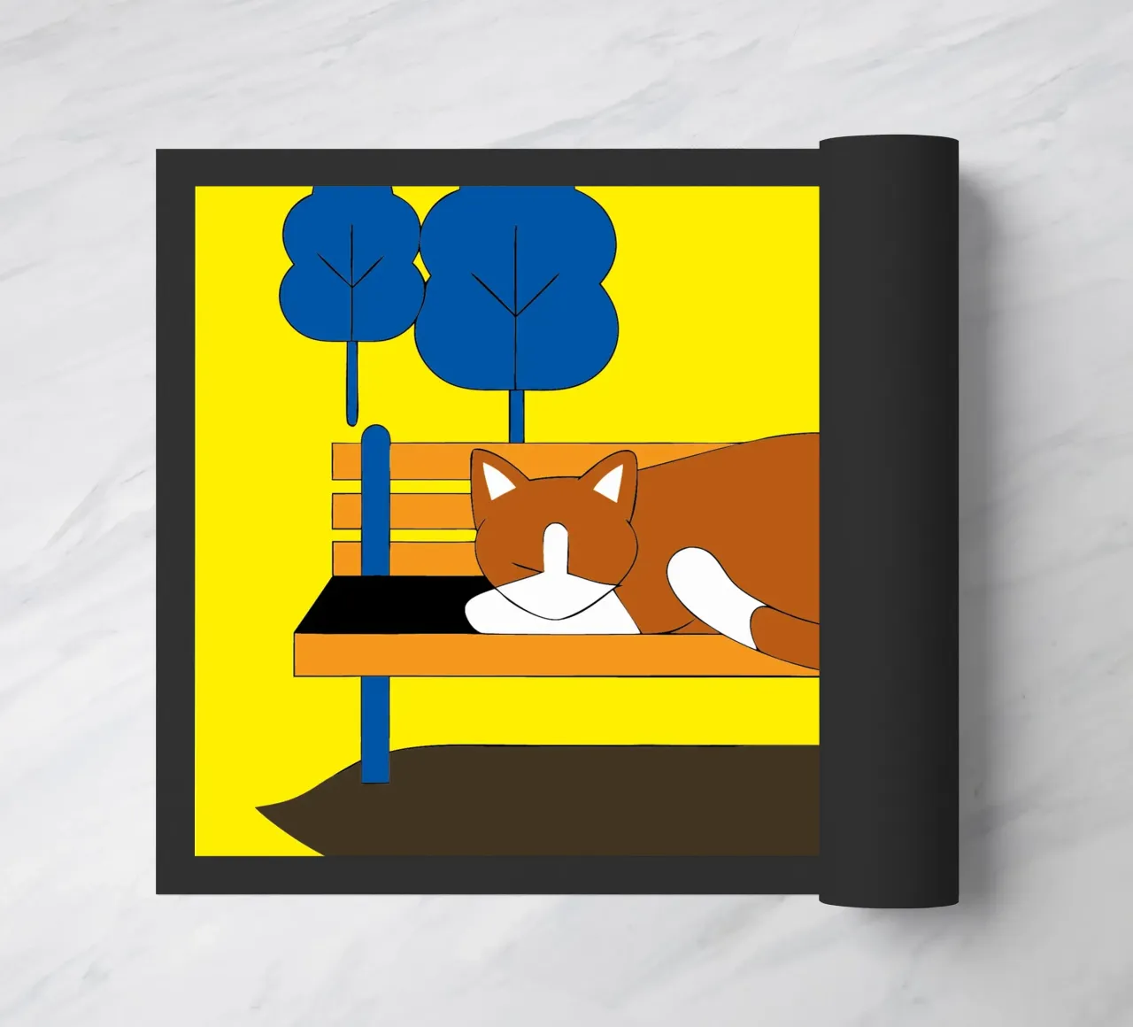 Sleeping Cat doormat by OUR SHOP