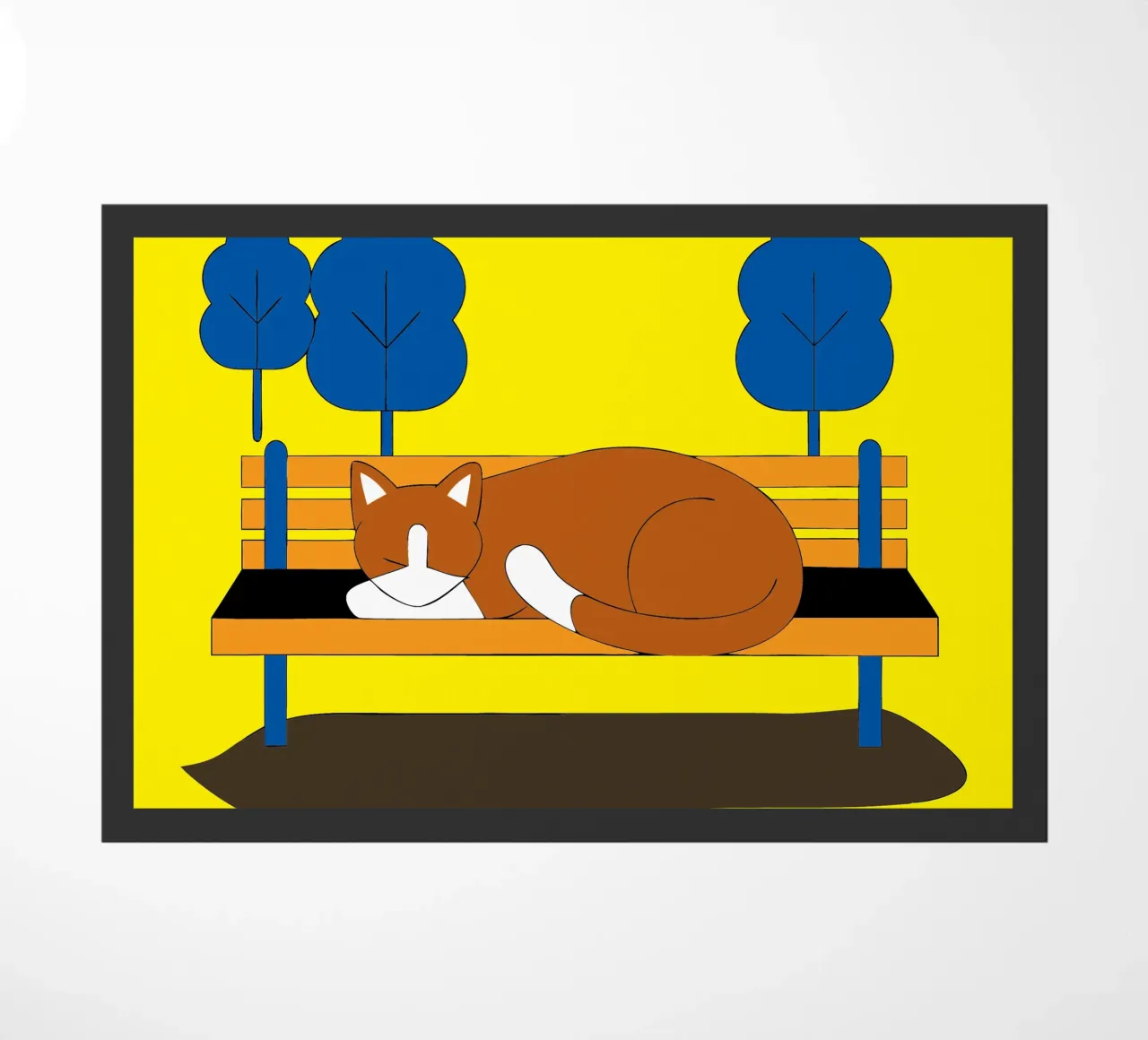 Sleeping Cat doormat by OUR SHOP