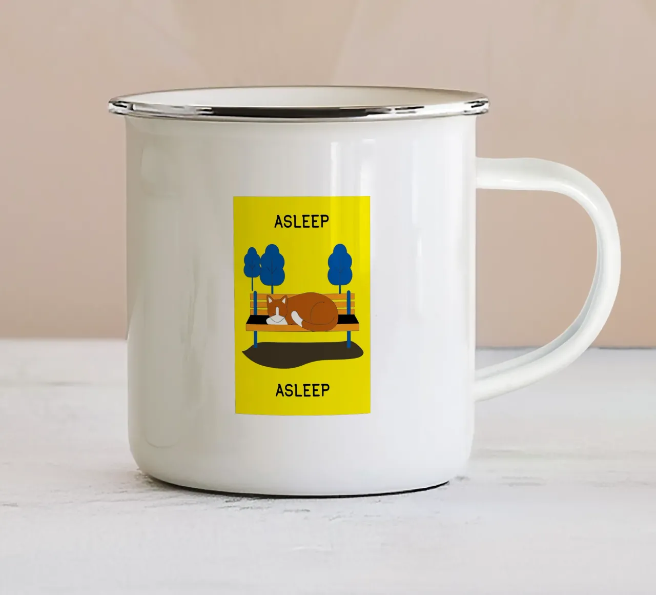 Gatto che dorme tazza in smalto da OUR SHOP