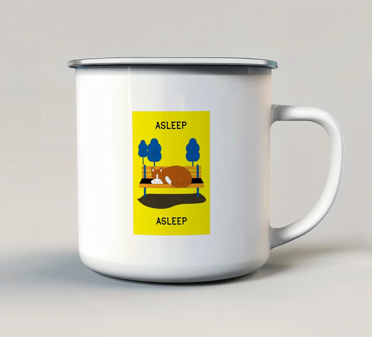 Gatto che dorme tazza in smalto da OUR SHOP
