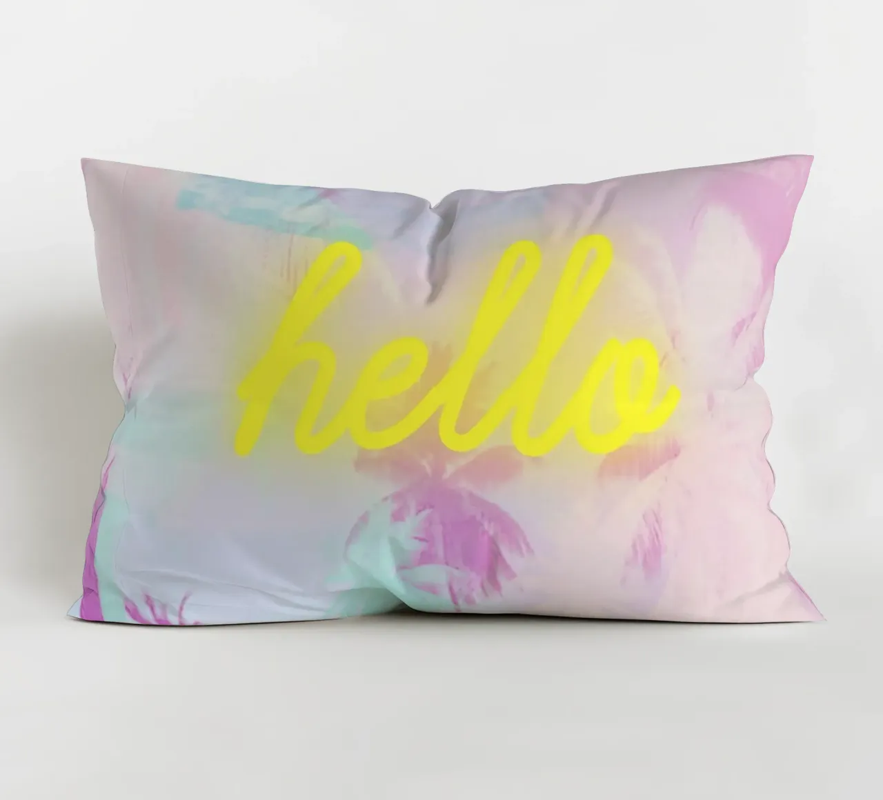 Neon Yellow Pink Palm Trees Art cuscino da GraceDigitalArtCo