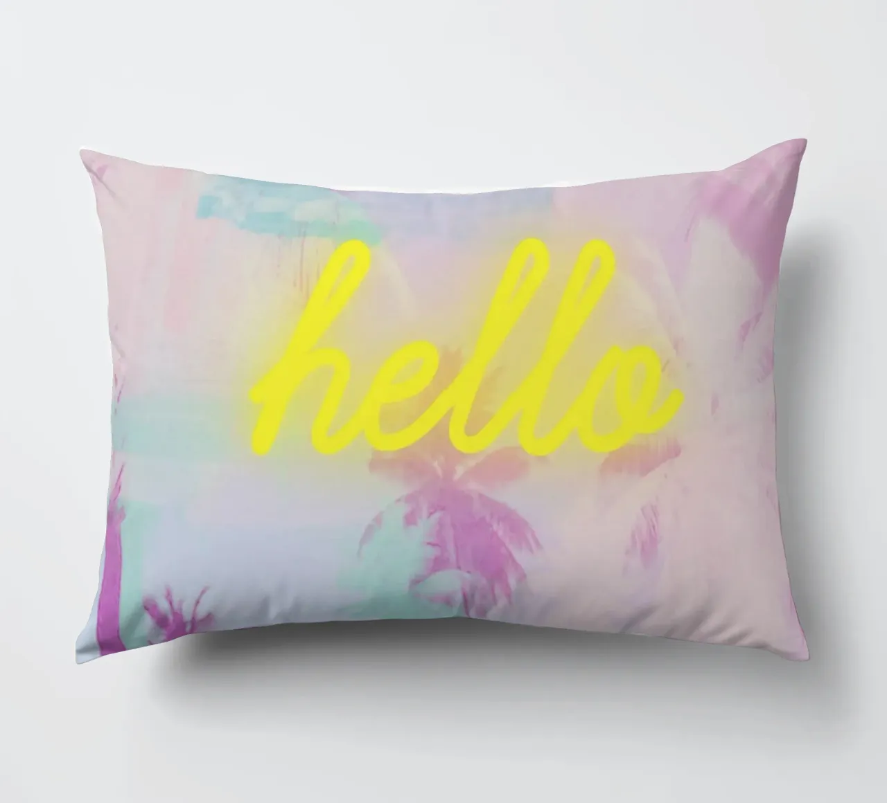 Neon Yellow Pink Palm Trees Art cuscino da GraceDigitalArtCo