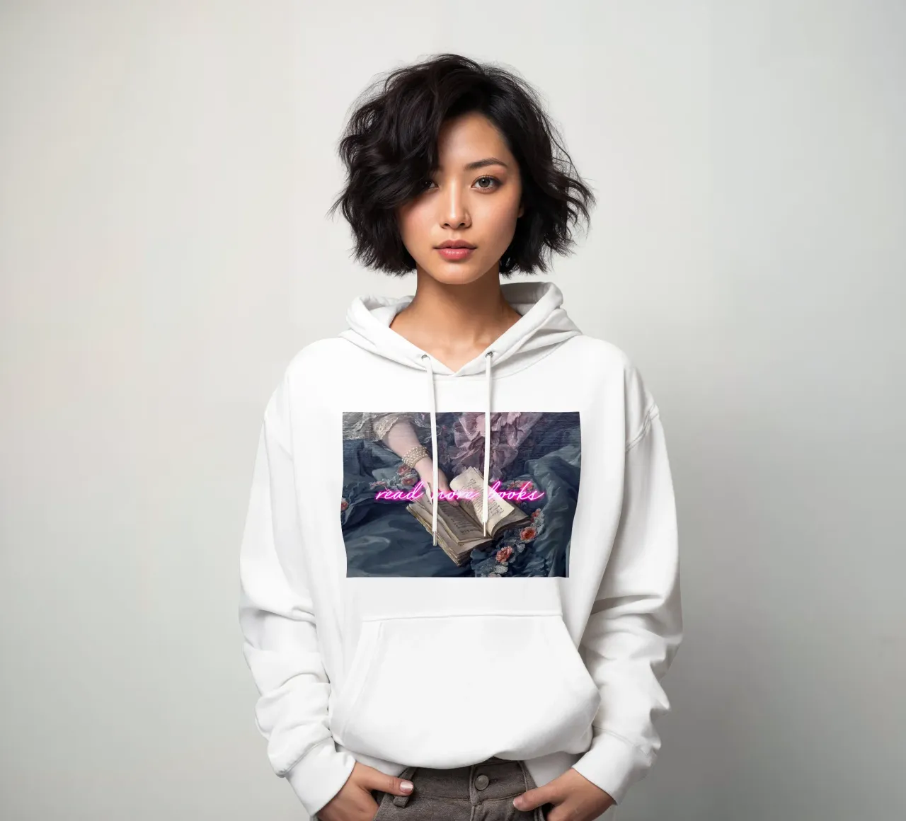 Read More Books Neon Art sudadera con capucha de GraceDigitalArtCo